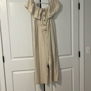 Lush wide legged off the shoulders jumpsuit